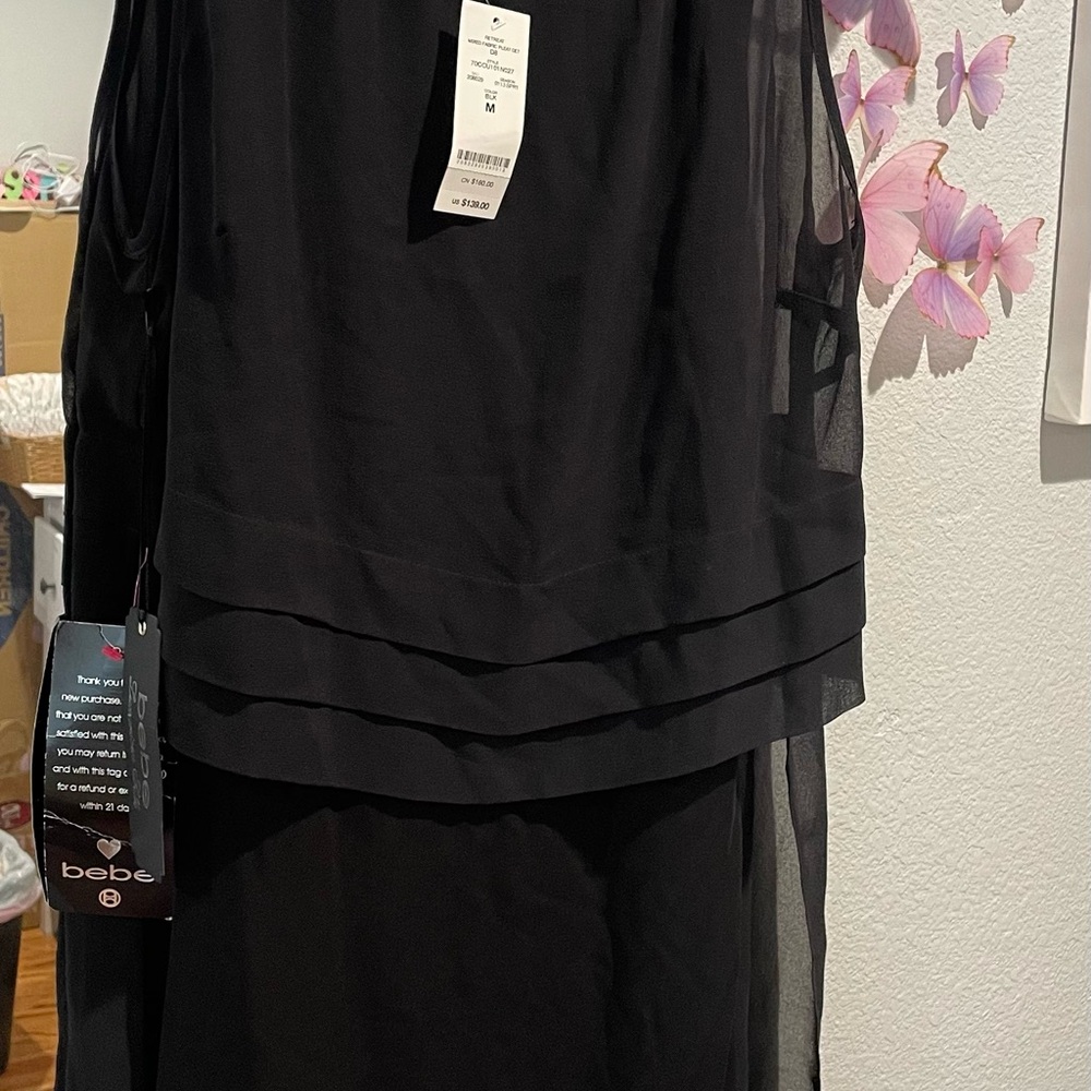 Bebe Black Layered Dress